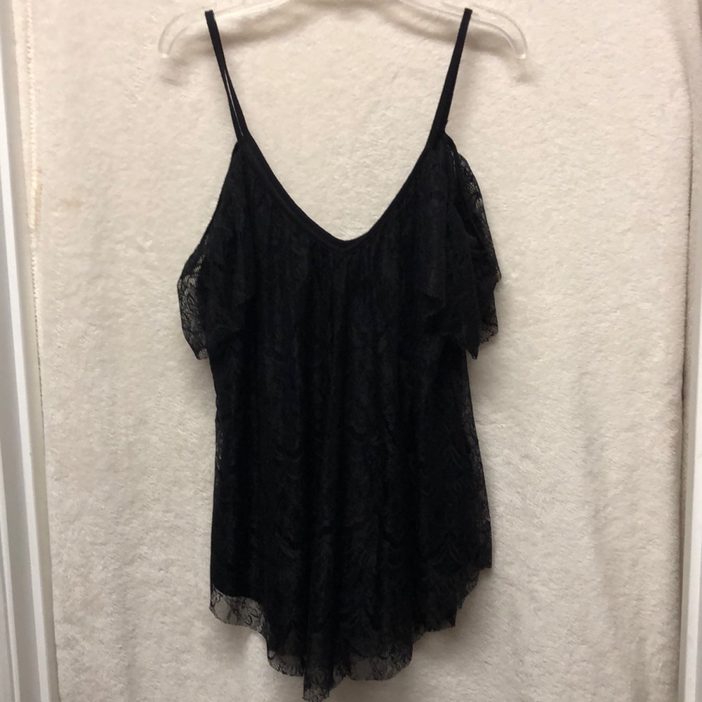 LA Hearts Black Lace Tank Top